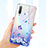 Coque Ultra Fine TPU Souple Housse Etui Transparente Fleurs pour Xiaomi Mi A3 Bleu