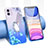 Coque Ultra Fine TPU Souple Housse Etui Transparente Fleurs T04 pour Apple iPhone 11 Bleu