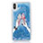 Coque Ultra Fine TPU Souple Housse Etui Transparente Fleurs T20 pour Apple iPhone X Bleu