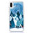 Coque Ultra Fine TPU Souple Housse Etui Transparente Fleurs T22 pour Apple iPhone XR Bleu