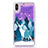 Coque Ultra Fine TPU Souple Housse Etui Transparente Fleurs T22 pour Apple iPhone Xs Max Violet