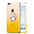 Coque Ultra Fine Transparente Souple Degrade et Support Bague Anneau pour Apple iPhone 7 Plus Jaune