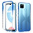 Coque Ultra Fine Transparente Souple Housse Etui 360 Degres Avant et Arriere Degrade pour Realme C21Y Bleu