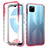 Coque Ultra Fine Transparente Souple Housse Etui 360 Degres Avant et Arriere Degrade pour Realme C25Y India Rouge