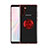 Coque Ultra Slim Silicone Souple Housse Etui Transparente avec Support Bague Anneau Aimante Magnetique S01 pour Samsung Galaxy Note 10 Rouge