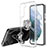 Coque Ultra Slim Silicone Souple Housse Etui Transparente avec Support Bague Anneau Aimante Magnetique S01 pour Samsung Galaxy S22 5G Clair