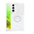 Coque Ultra Slim Silicone Souple Housse Etui Transparente avec Support Bague Anneau S01 pour Samsung Galaxy S22 5G Blanc