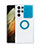 Coque Ultra Slim Silicone Souple Housse Etui Transparente avec Support Bague Anneau S02 pour Samsung Galaxy S21 Ultra 5G Bleu