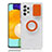 Coque Ultra Slim Silicone Souple Housse Etui Transparente avec Support S01 pour Samsung Galaxy A52 5G Orange