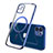 Coque Ultra Slim Silicone Souple Transparente avec Mag-Safe Magnetic Magnetique M01 pour Apple iPhone 12 Mini Bleu