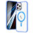 Coque Ultra Slim Silicone Souple Transparente avec Mag-Safe Magnetic Magnetique SD1 pour Apple iPhone 12 Pro Bleu Ciel