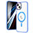 Coque Ultra Slim Silicone Souple Transparente avec Mag-Safe Magnetic Magnetique SD1 pour Apple iPhone 13 Bleu Ciel