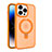 Coque Ultra Slim Silicone Souple Transparente avec Mag-Safe Magnetic Magnetique T02 pour Apple iPhone 16 Pro Max Orange