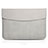 Double Pochette Housse Cuir L06 pour Apple MacBook 12 pouces Gris