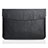 Double Pochette Housse Cuir L06 pour Apple MacBook 12 pouces Noir