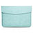 Double Pochette Housse Cuir L06 pour Apple MacBook Air 13.3 pouces (2018) Cyan