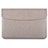 Double Pochette Housse Cuir L15 pour Apple MacBook 12 pouces Gris