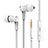 Ecouteur Casque Filaire Sport Stereo Intra-auriculaire Oreillette H12 Blanc