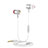 Ecouteur Casque Filaire Sport Stereo Intra-auriculaire Oreillette H25 Argent Petit