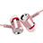 Ecouteur Filaire Sport Stereo Casque Intra-auriculaire Oreillette H25 Rose