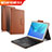 Etui Clapet Portefeuille Livre Cuir avec Clavier pour Huawei MediaPad M5 10.8 Marron