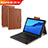 Etui Clapet Portefeuille Livre Cuir avec Clavier pour Huawei MediaPad M5 Lite 10.1 Marron