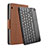 Etui Clapet Portefeuille Livre Cuir avec Clavier pour Huawei MediaPad T3 10 AGS-L09 AGS-W09 Marron Petit