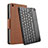 Etui Clapet Portefeuille Livre Cuir avec Clavier pour Huawei MediaPad T3 8.0 KOB-W09 KOB-L09 Marron Petit