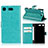 Etui Clapet Portefeuille Livre Cuir L01 pour Sony Xperia XZ1 Compact Cyan Petit