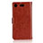 Etui Clapet Portefeuille Livre Cuir L01 pour Sony Xperia XZ1 Compact Marron Petit