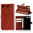 Etui Clapet Portefeuille Livre Cuir L01 pour Sony Xperia XZ1 Compact Marron Petit