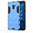 Etui Contour Silicone et Plastique Mat avec Support pour Samsung Galaxy A8+ A8 Plus (2018) A730F Bleu Petit