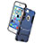 Etui Contour Silicone et Vitre Mat avec Support pour Apple iPhone SE Bleu Petit