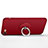 Etui Plastique Rigide Mat et Support Bague Anneau pour Apple iPhone 7 Rouge Petit