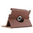 Etui Portefeuille Cuir Rotatif pour Apple iPad 3 Marron Petit