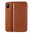 Etui Portefeuille Flip Cuir pour Apple iPhone Xs Marron Petit