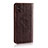 Etui Portefeuille Livre Cuir F01 pour Apple iPhone Xs Marron Petit