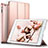 Etui Portefeuille Livre Cuir L01 pour Apple iPad 3 Or Rose