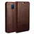 Etui Portefeuille Livre Cuir L01 pour Samsung Galaxy A6 (2018) Dual SIM Marron Petit