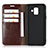 Etui Portefeuille Livre Cuir L01 pour Samsung Galaxy A6 (2018) Dual SIM Marron Petit