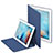 Etui Portefeuille Livre Cuir L02 pour Apple iPad 2 Bleu Petit