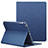 Etui Portefeuille Livre Cuir L02 pour Apple iPad 3 Bleu