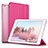 Etui Portefeuille Livre Cuir L06 pour Apple iPad Mini 3 Rose Rouge