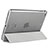 Etui Portefeuille Livre Cuir L06 pour Apple iPad Mini Argent Petit