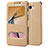 Etui Portefeuille Livre Cuir pour Samsung Galaxy On7 (2016) G6100 Or