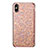 Etui Silicone Bling Bling Souple Couleur Unie pour Apple iPhone Xs Max Or Rose