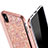 Etui Silicone Bling Bling Souple Couleur Unie pour Apple iPhone Xs Or Rose Petit