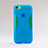 Etui Silicone Transparente Vague pour Apple iPhone 5C Bleu