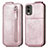 Housse Clapet Portefeuille Cuir pour Nokia C210 Or Rose