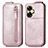 Housse Clapet Portefeuille Cuir pour Realme C55 Or Rose